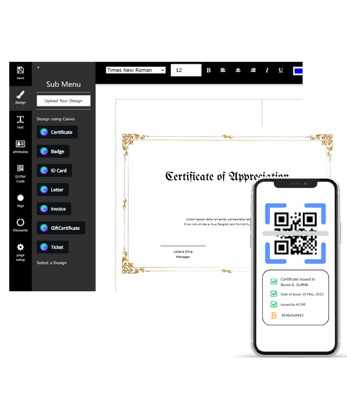 Easy to Design, Verify & Manage Certificates: